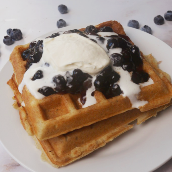 Overnight Sourdough Waffles {gluten-free}